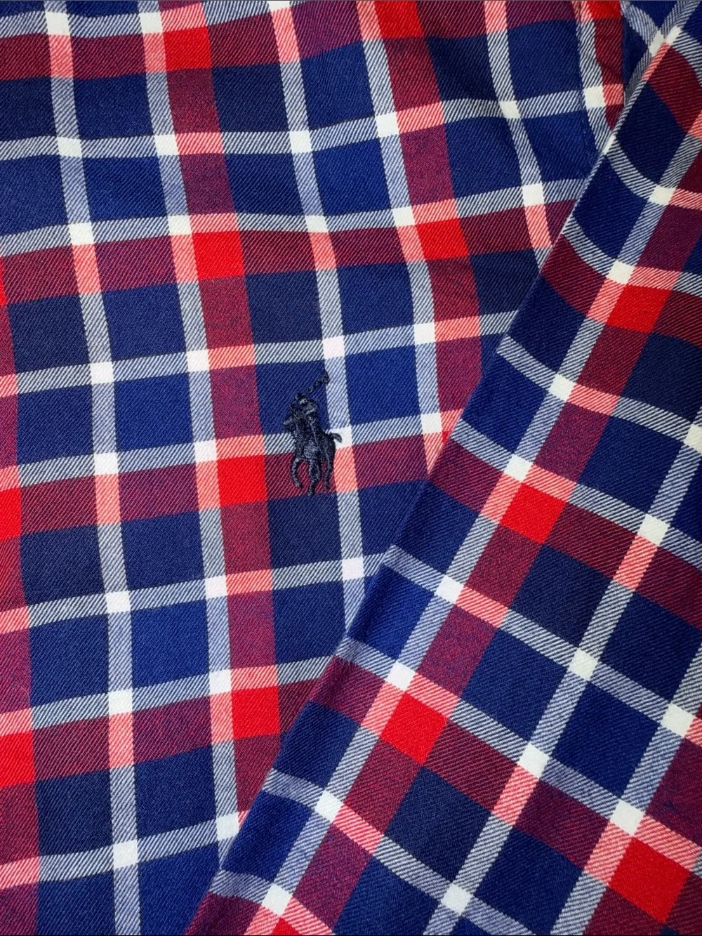 Boy's Ralph‎ Lauren Button -Down Plaid Shirt in Navy & Red
